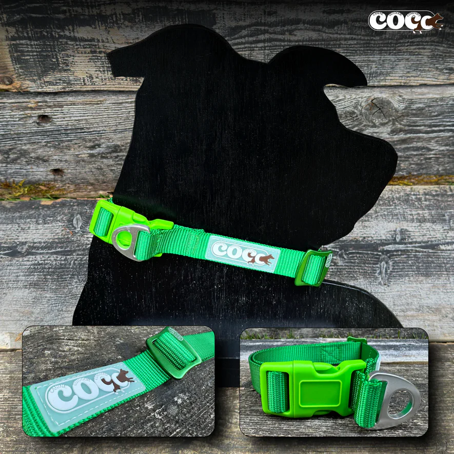 Canine Outdoor Adjustable Dog Collar Green - Image 1