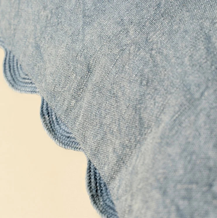 Scalloped Slate Blue Pillow - Image 2