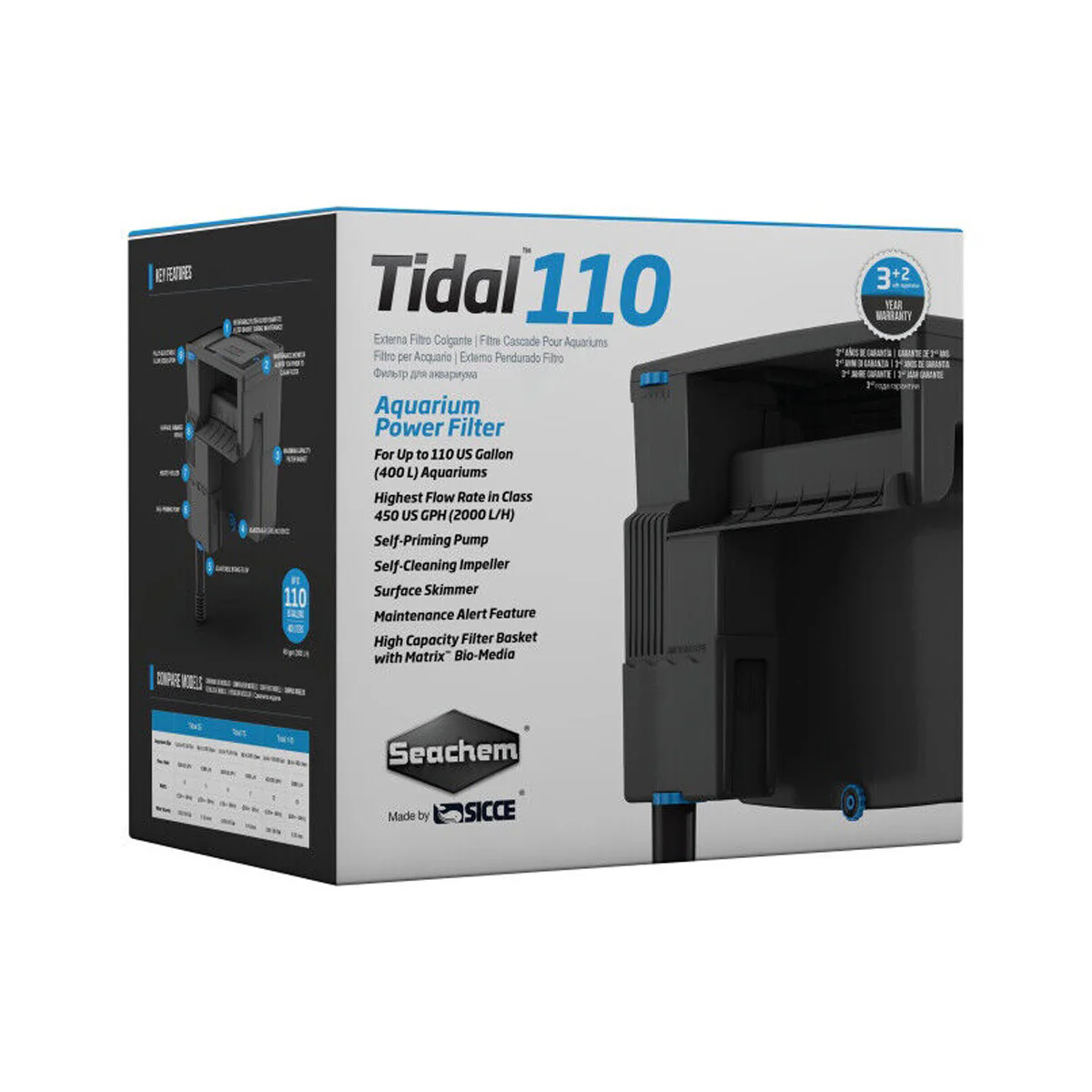Seachem Tidal 110 Aquarium Power Filter - Image 1