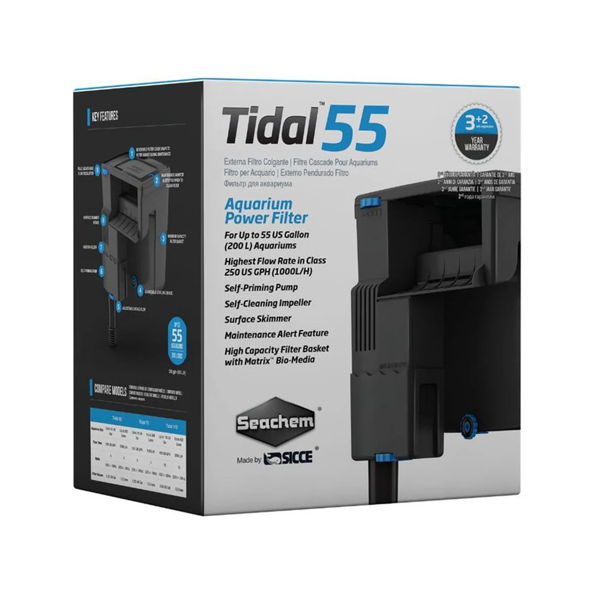 Seachem Tidal 55 Aquarium Power Filter - Image 1