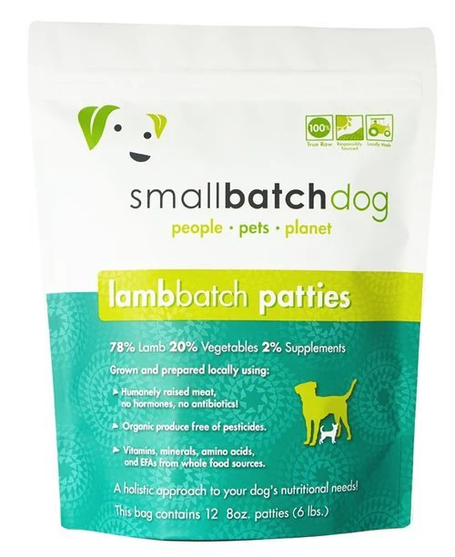 Smallbatch Dog Frozen Raw Patties  Lamb 6lb - Image 1
