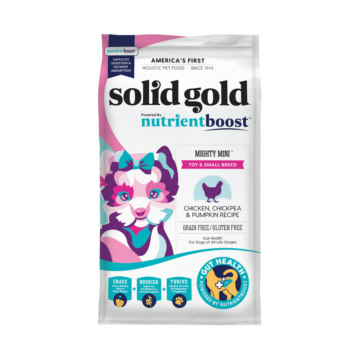 Solid Gold Grain-Free Chicken, Chickpea & Pumpkin Mighty Mini Small Breed Dry Dog Food, 3.75lb - Image 1
