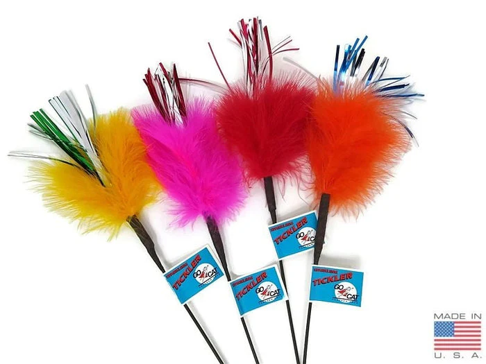GoCat Sparkling Tickler Feather Wand 18 in. - Image 1