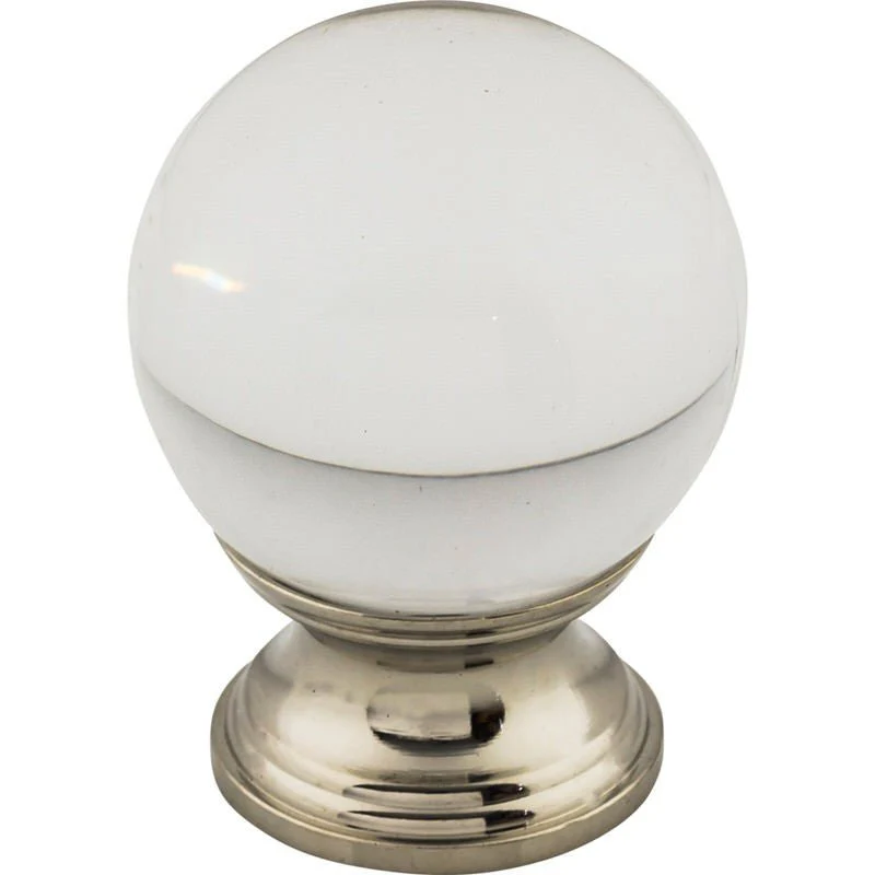 Top Knobs TK842 Clarity Clear Glass 1 3/8" Diameter Mushroom Cabinet Knob - Image 1
