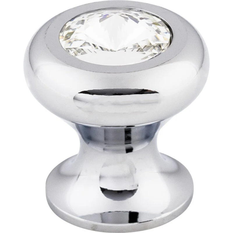 Top Knobs TK845 Hayley Crystal Clear15/16" Diameter Mushroom Cabinet Knob - Image 1