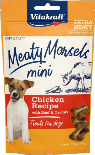 Vitakraft 1.69 oz Beef & Carrot Meaty Morsels Mini Dog Treat - Image 1
