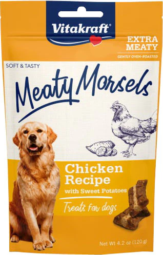 Vitakraft Meaty Morsels Mini Chicken Recipe with Sweet Potato Dog Treat - Image 1
