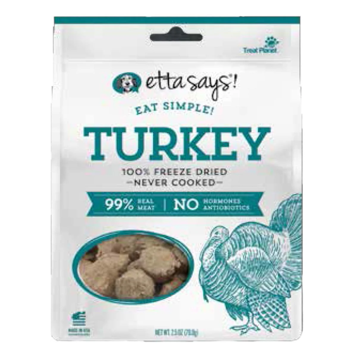Etta Says! Eat Simple! 100% Freeze Dried Dog Treats Turkey 2.5oz - Image 1
