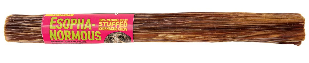 Etta Says Dog Chew Espoha Normous Bully Stuffed Esophagus 10in Single - Image 1