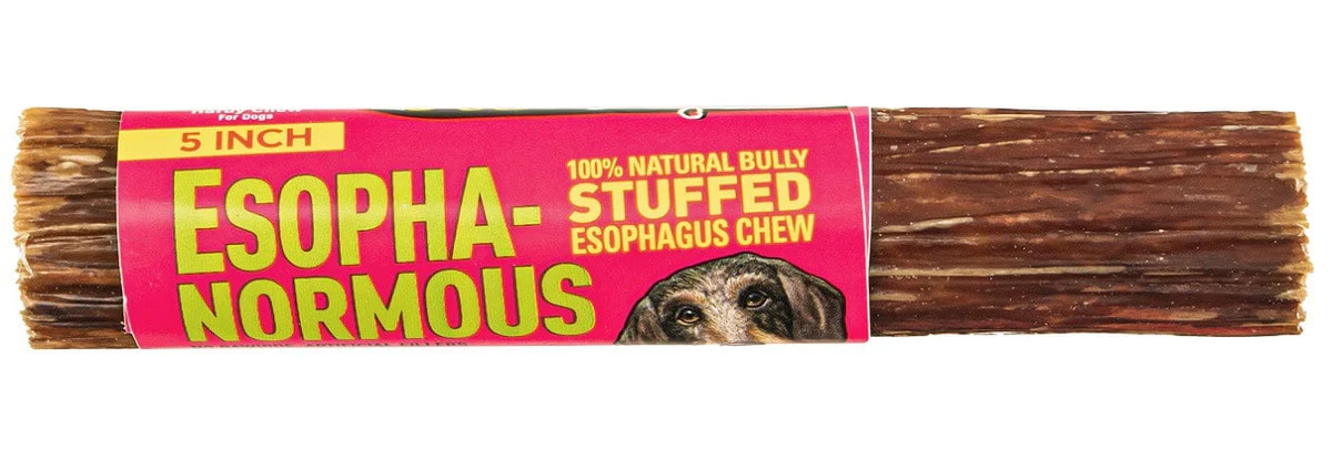 Etta Says Dog Chew Espoha Normous Bully Stuffed Esophagus 5in Single - Image 1