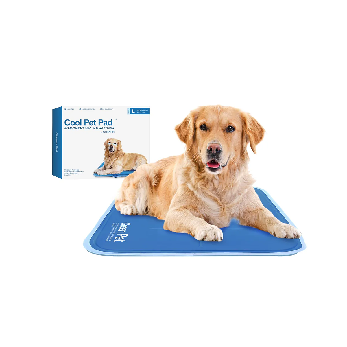 The Green Pet Shop Dog Cooling Mat, Large, Blue - Image 1
