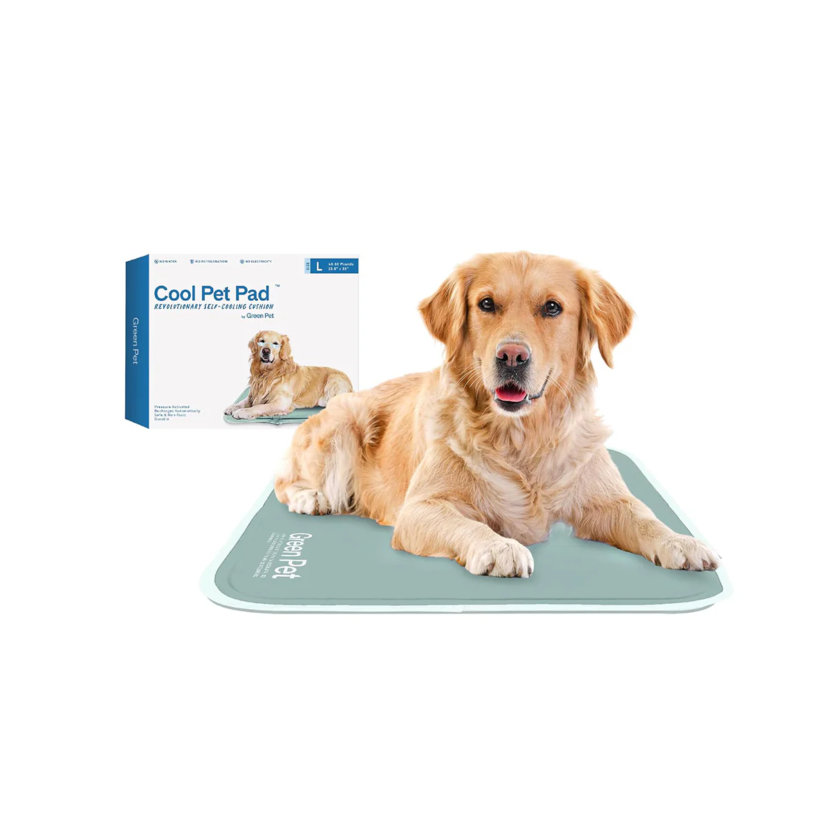 The Green Pet Shop Dog Cooling Mat, Large, Sage - Image 1
