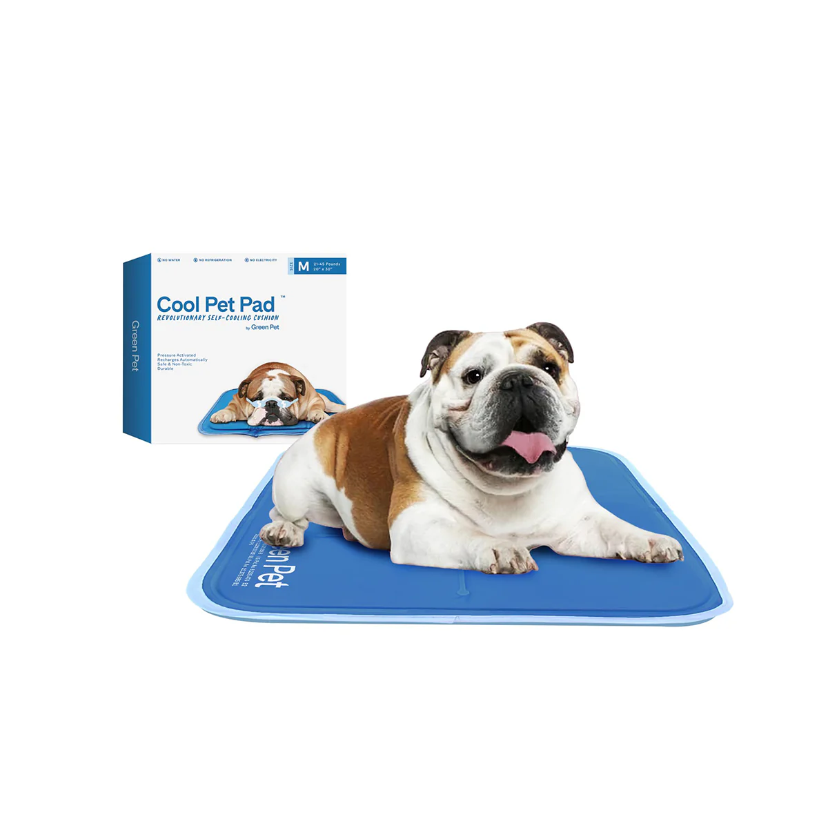 The Green Pet Shop Dog Cooling Mat, Medium, Blue - Image 1