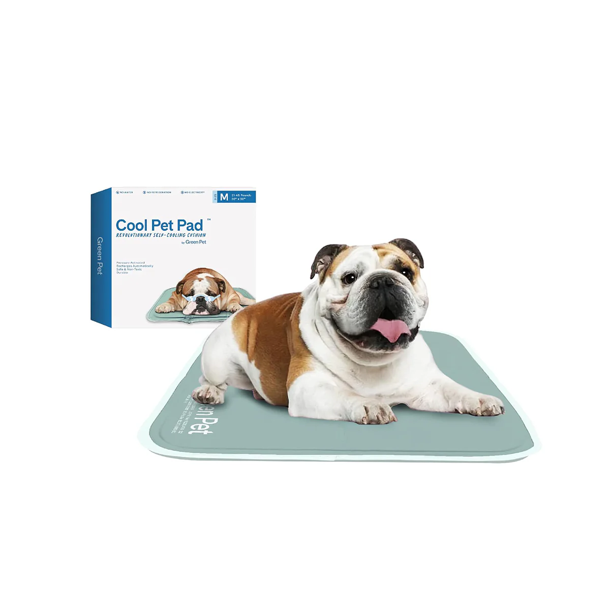 The Green Pet Shop Dog Cooling Mat, Medium, Sage - Image 1