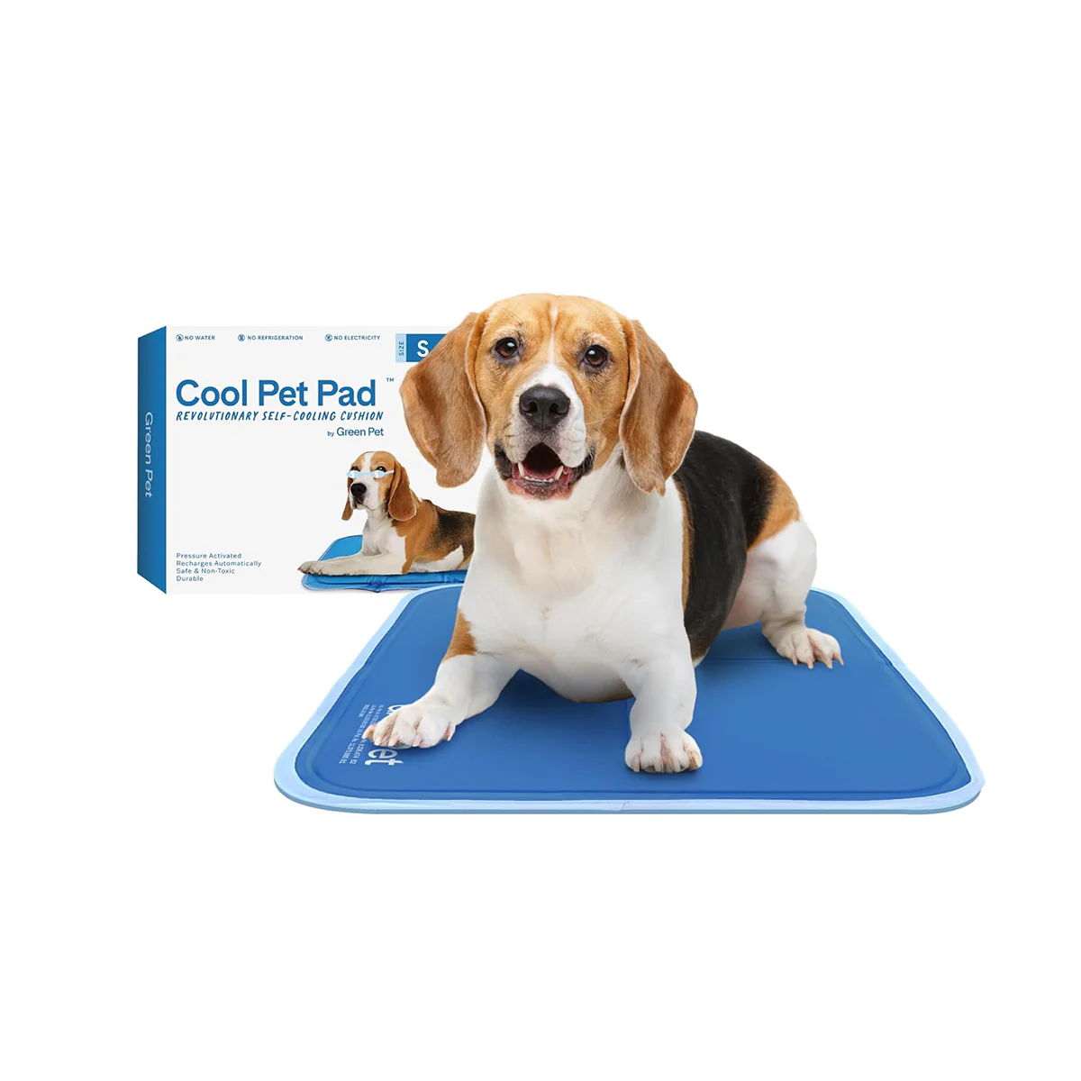 The Green Pet Shop Dog Cooling Mat, Small, Blue - Image 1