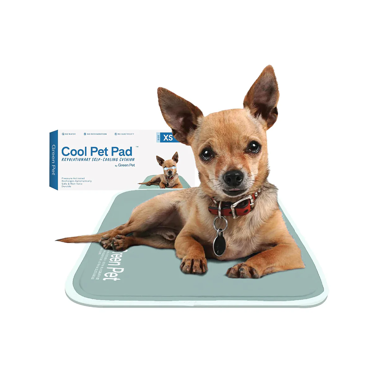 The Green Pet Shop Dog Cooling Mat, Extra Small, Sage - Image 1