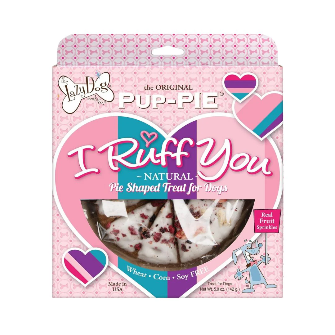 The Lazy Dog Cookie Co. Original Pup-Pie "I Ruff You" Valentines Dog Treat - Image 1