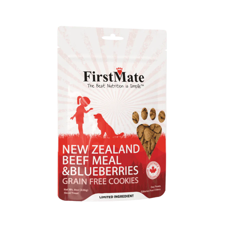 First Mate Cookies for Dogs Grain Free 8oz Beef and Blueberry