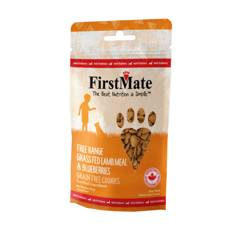 First Mate Cookies for Dogs Grain Free 8oz Mini Lamb and Blueberry