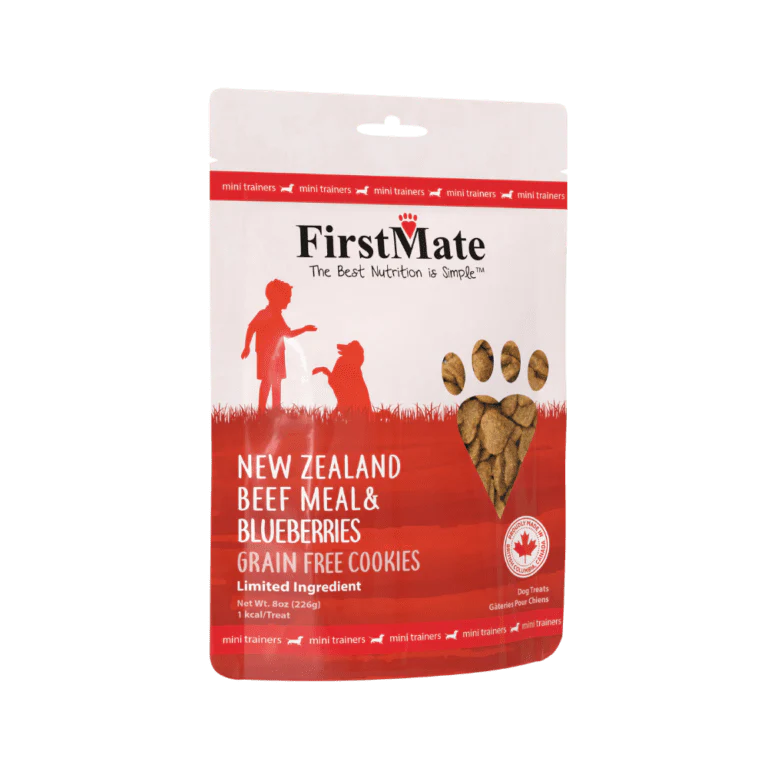 First Mate Cookies for Dogs Grain Free 8oz Mini Beef and Blueberry
