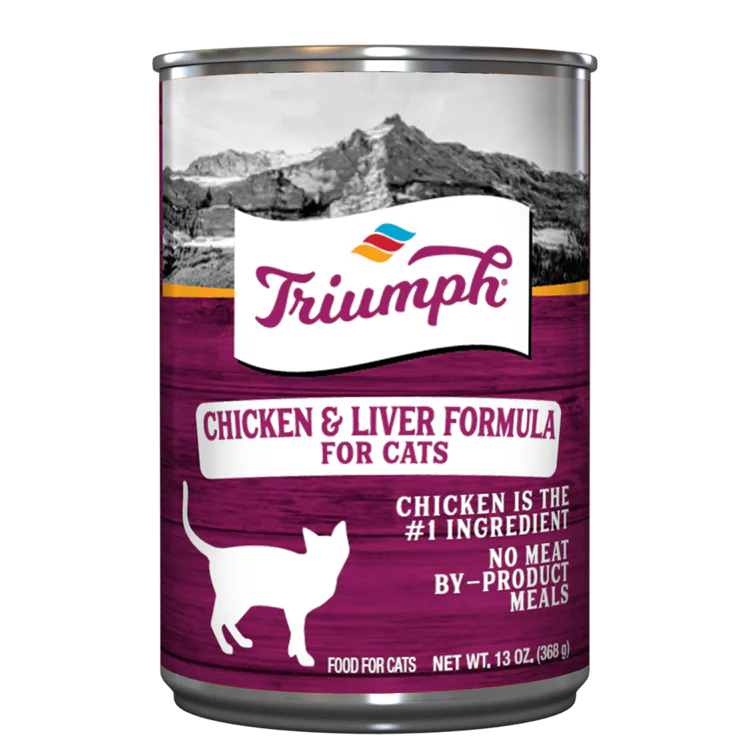 Triumph Chicken & Liver Formula Cat Food 13oz can - Image 1