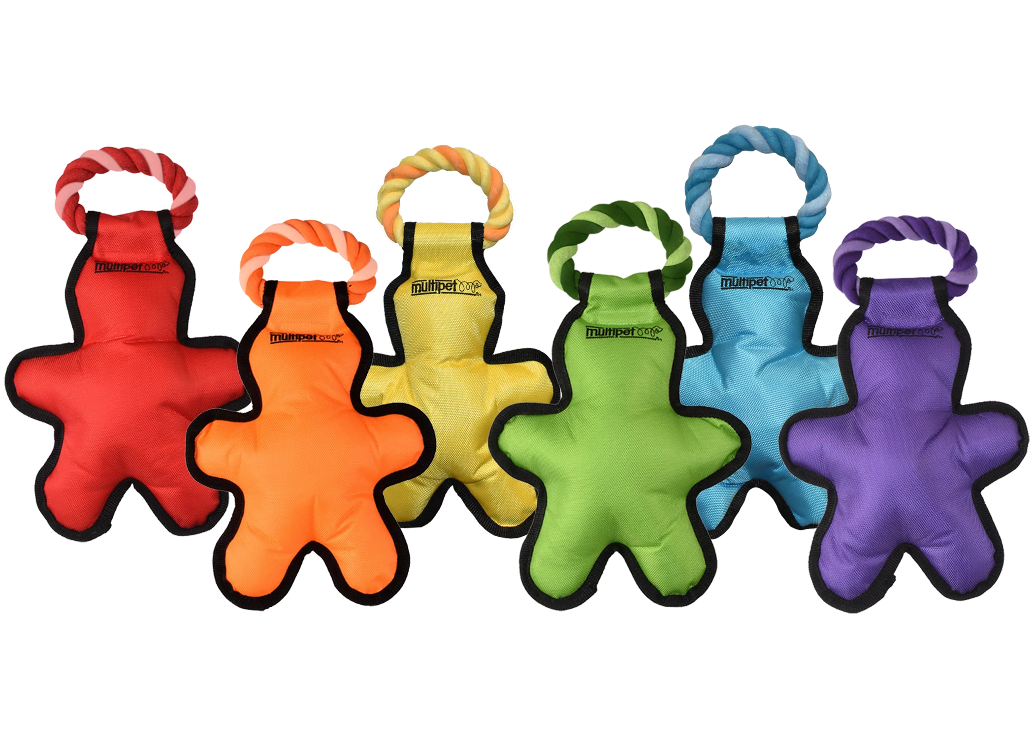 Multipet Dog Toy Cross-Ropes Tug ‘o Man with Rope 14in Assorted - Image 1