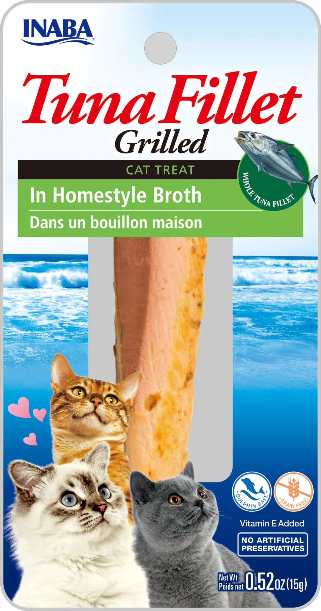 Inaba Ciao Grain-Free Cat Treat, Grilled Tuna Fillet in Homestyle Broth, 1 Fillet - Image 1