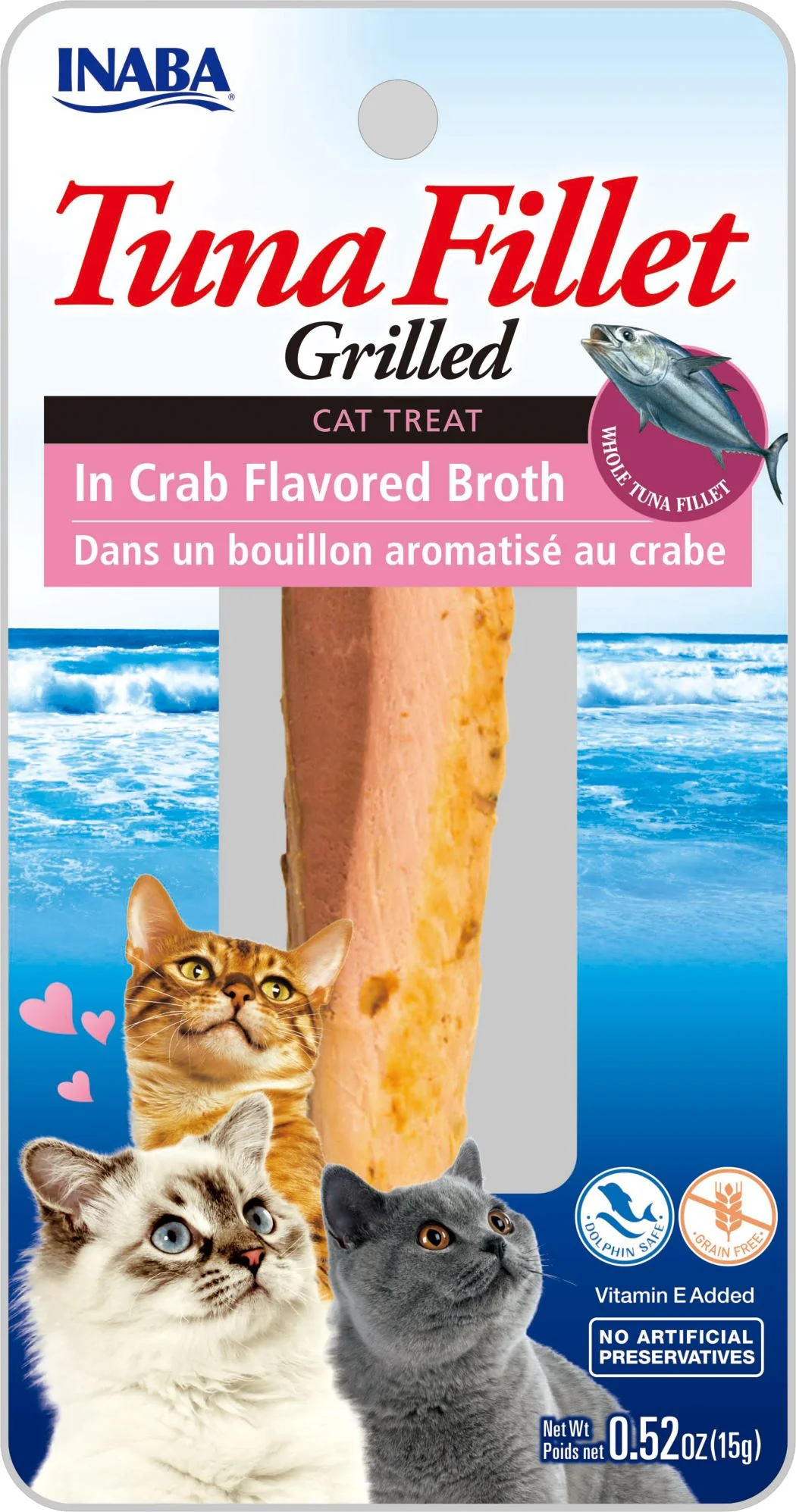 Inaba Ciao Grain-Free Extra Tender Cat Treat, Grilled Chicken in Crab Flavored Broth, 1 Fillet - Image 1