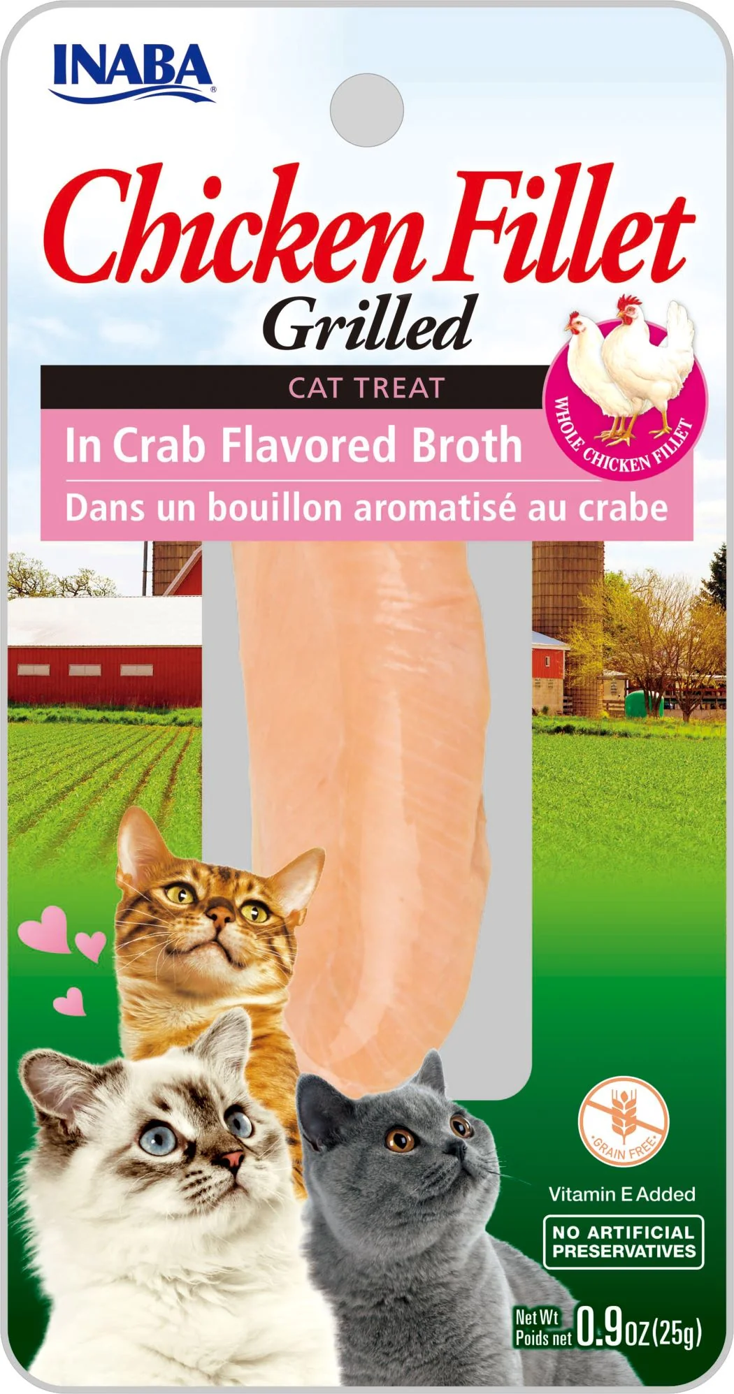 INABA Natural  Premium Hand-Cut Grilled Tuna Fillet Cat Treats/Topper/Complement with Vitamin E and Green Tea Extract  0.52 Ounces Each  Crab Broth - Image 1