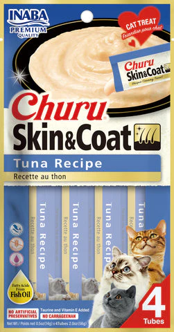 Inaba Churu 4pk Skin and Coat Tuna Puree - Image 1