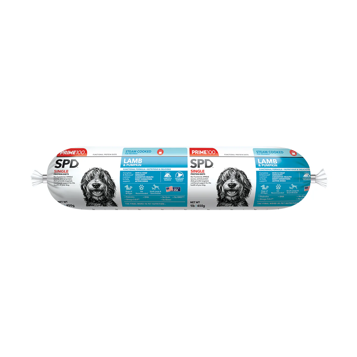 Prime100 SPD Fresh Roll Lamb & Pumpkin 1lb - Image 1