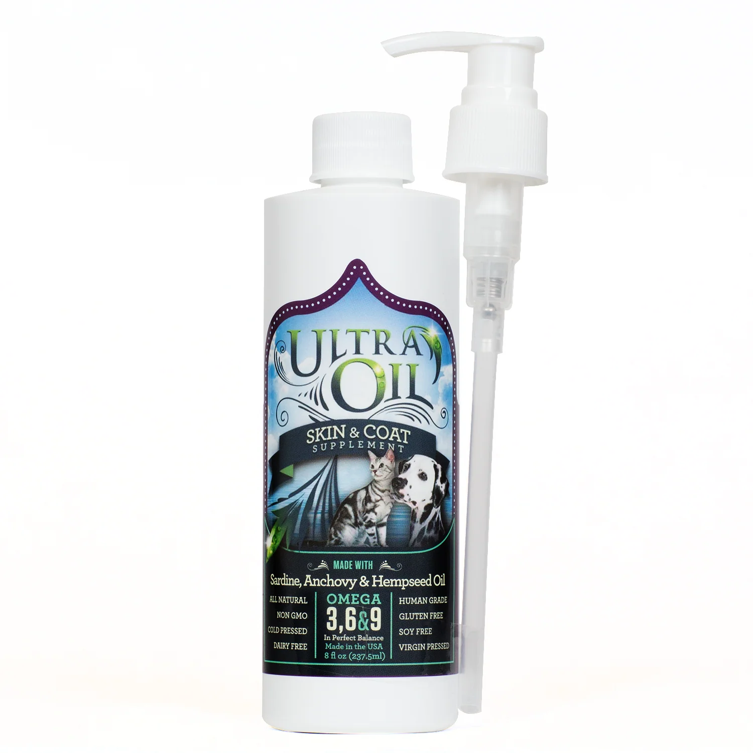 Ultra Oil Skin and Coat Supplement For Dogs and Cats 8oz - Image 1