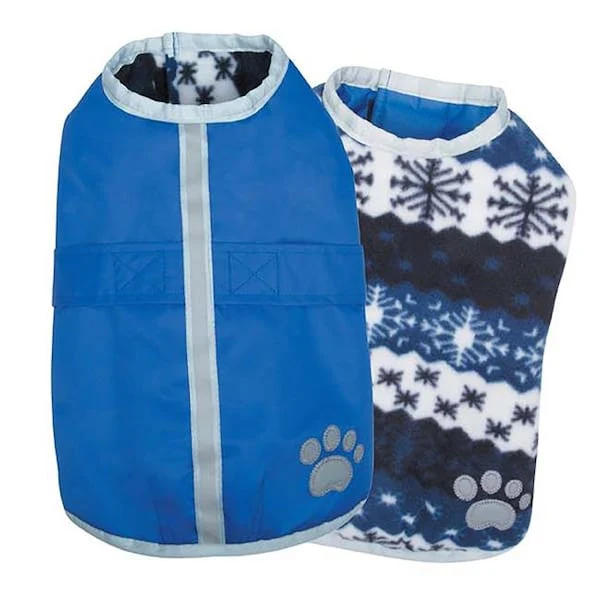 Petedge Zack & Zoey Noreaster Blanket Dog Coat Large Blue - Image 1