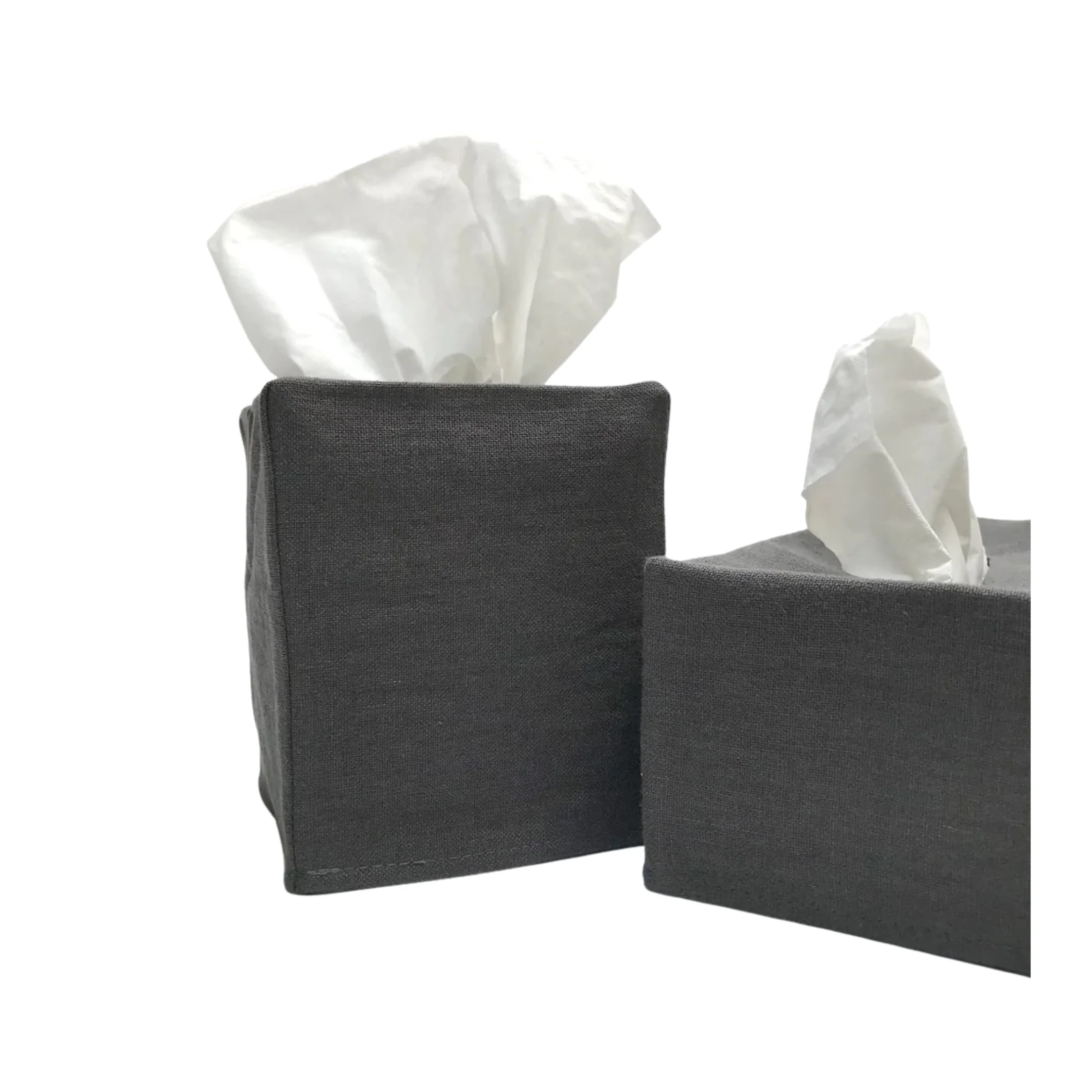 Savannah Charcoal Linen Tissue Covers - Image 1