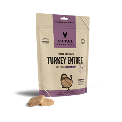 Vital Essentials - Cat Freeze Dried Food - Turkey Entree Mini Patties 3.5oz - Image 1