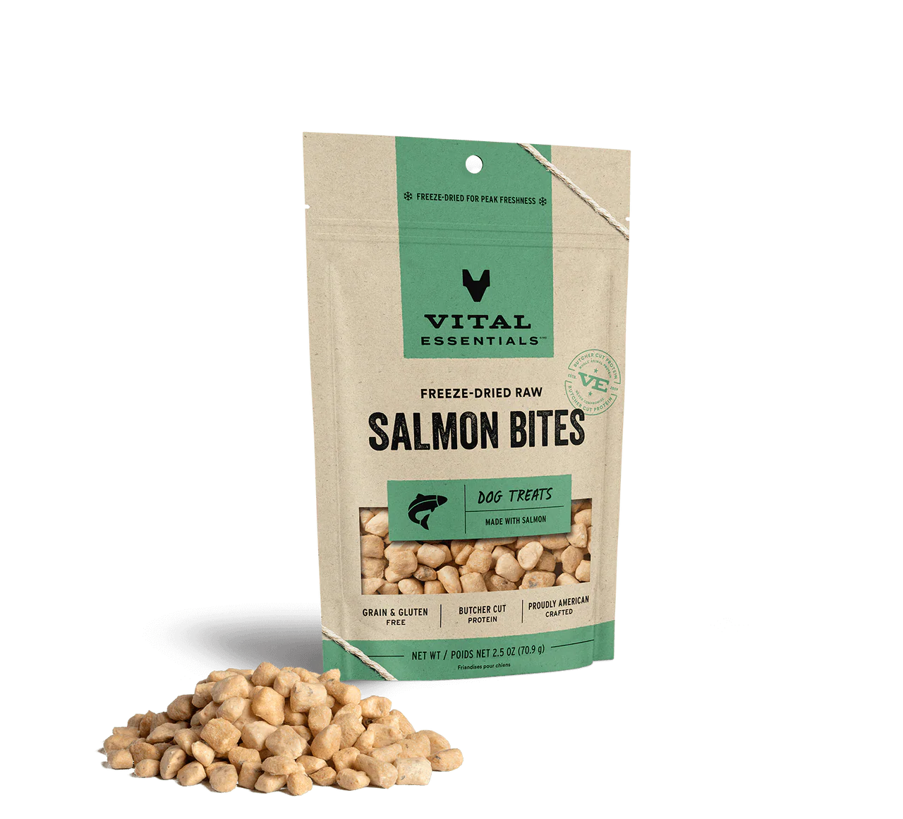 Vital Essentials Freeze-Dried Vital Treats Wild Salmon Dog Treat 2.5oz - Image 1