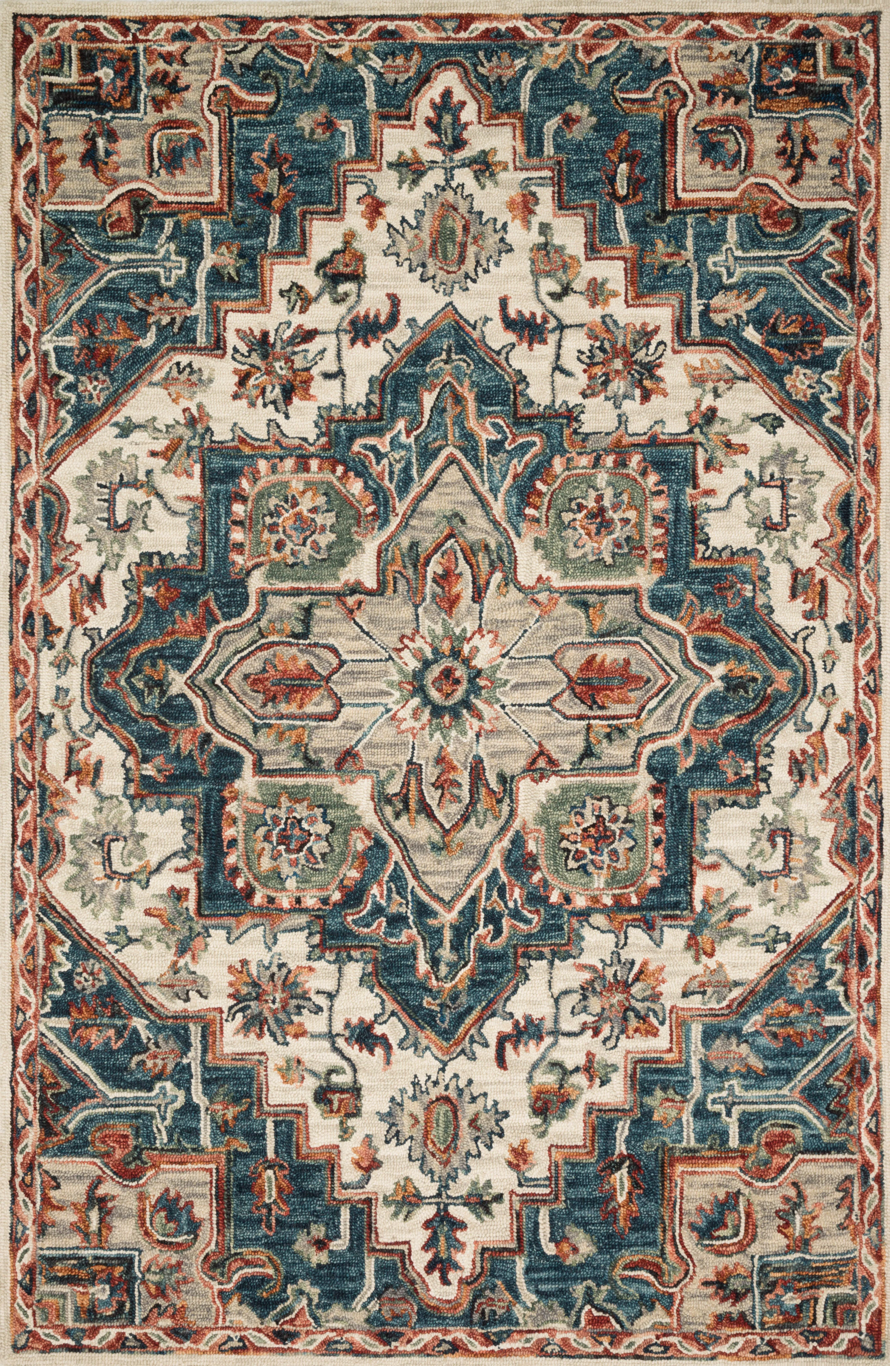 Victoria Blue / Red Rug