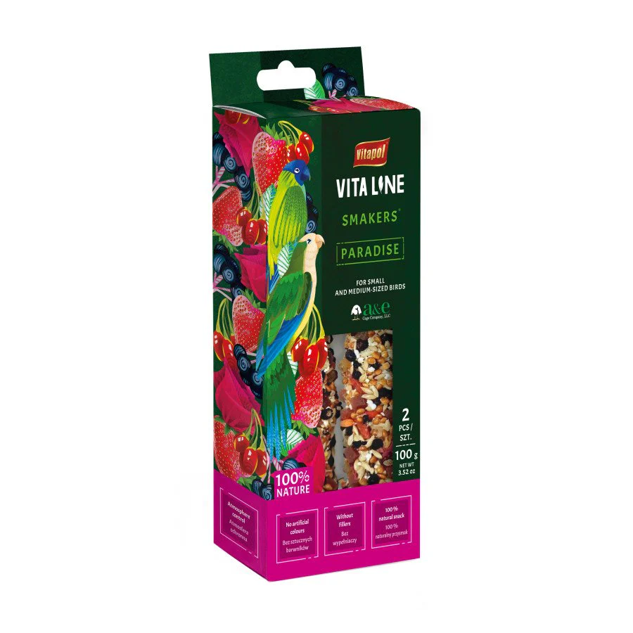 A&E Vitaline Smakers Paradise Bird Treat for Small and Medium Birds 2pk - Image 1