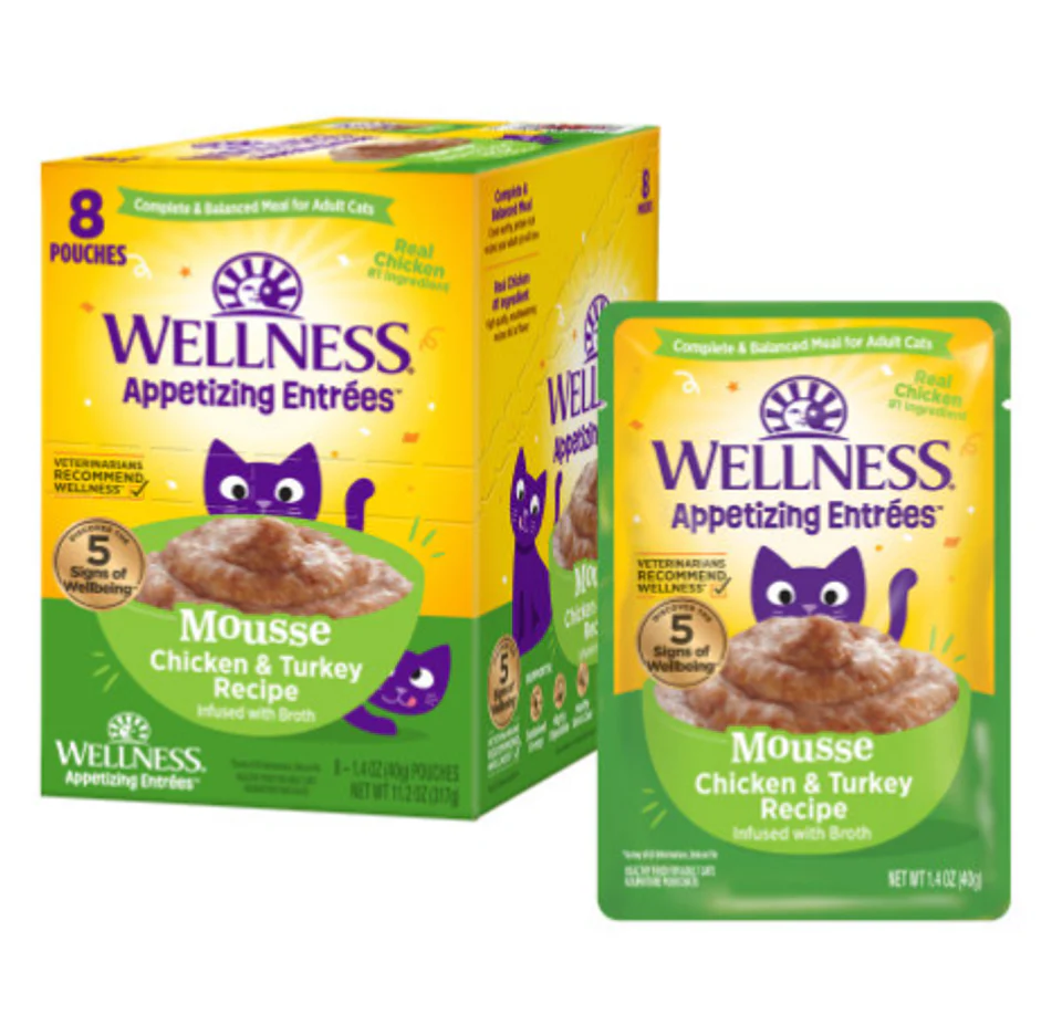 Wellness Appetizing Chicken & Turkey Mousse in Broth Canned Cat 1.4oz - Image 1
