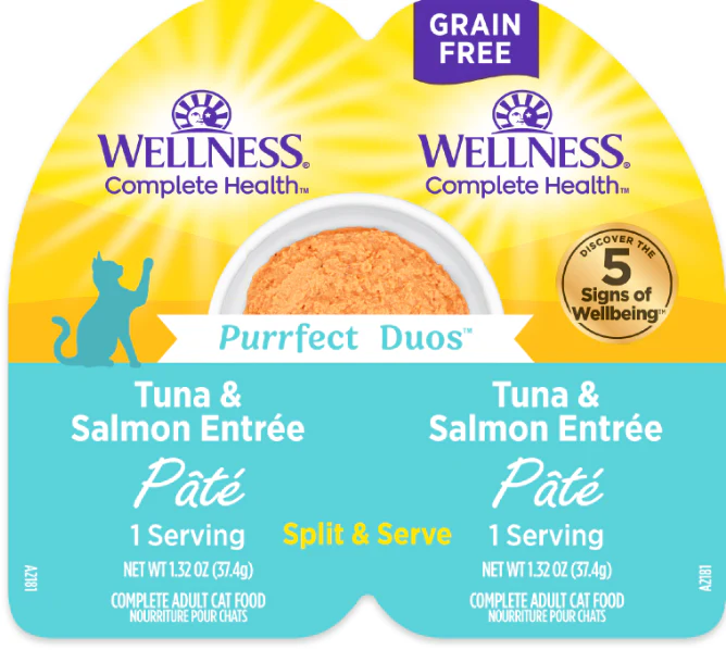 Wellness Can Cat Complete Health Duos Grain Free Pate Tuna & Salmon 2.64oz - Image 1