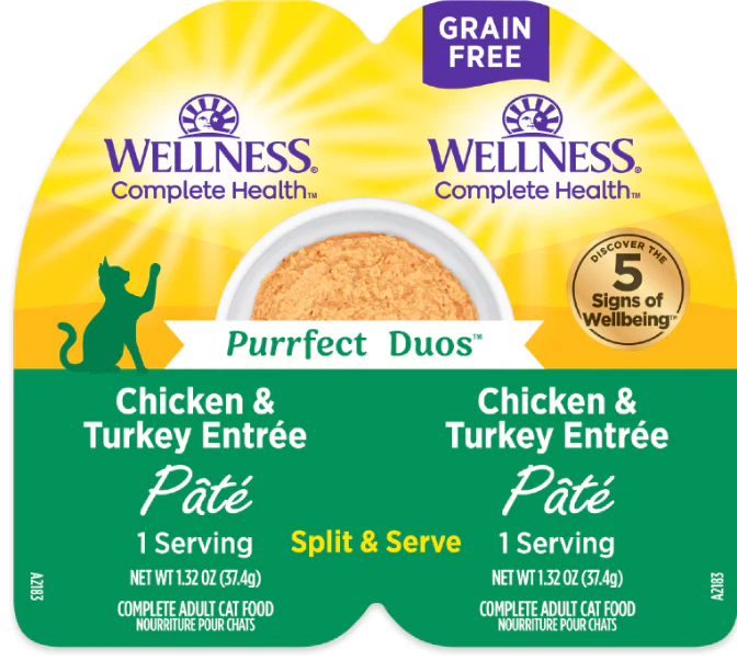Wellness Can Cat Complete Health Duos Grain Free Pate Chicken & Turkey 2.64oz - Image 1