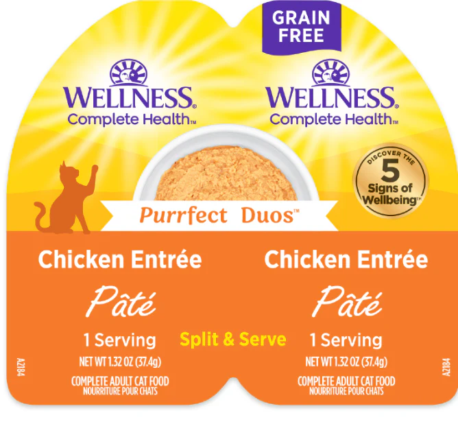 Wellness Can Cat Complete Health Duos Grain Free Pate Chicken 2.64oz - Image 1