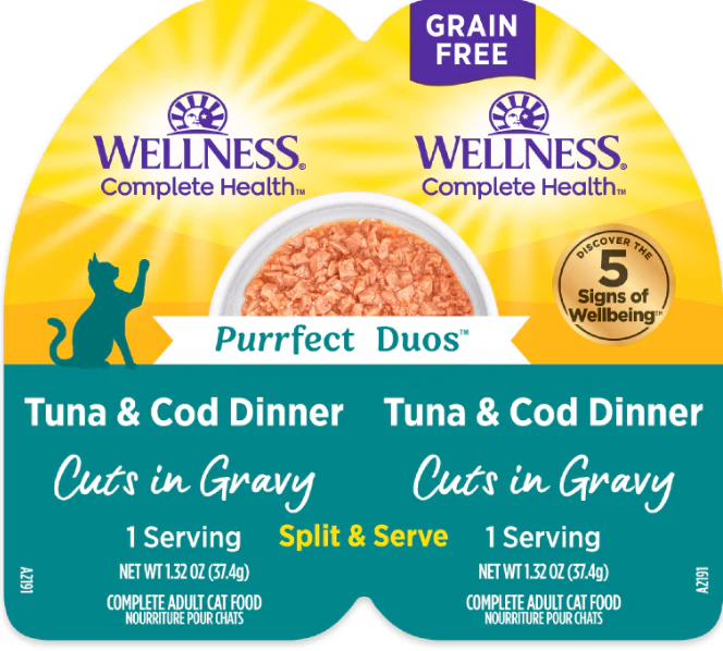 Wellness Can Cat Complete Health Duos Grain Free Tuna & Cod Gravy 2.64oz - Image 1