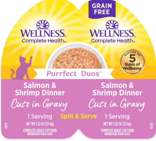 Wellness Can Cat Complete Health Duos Grain Free Salmon & Shrimp Gravy 2.64oz - Image 1