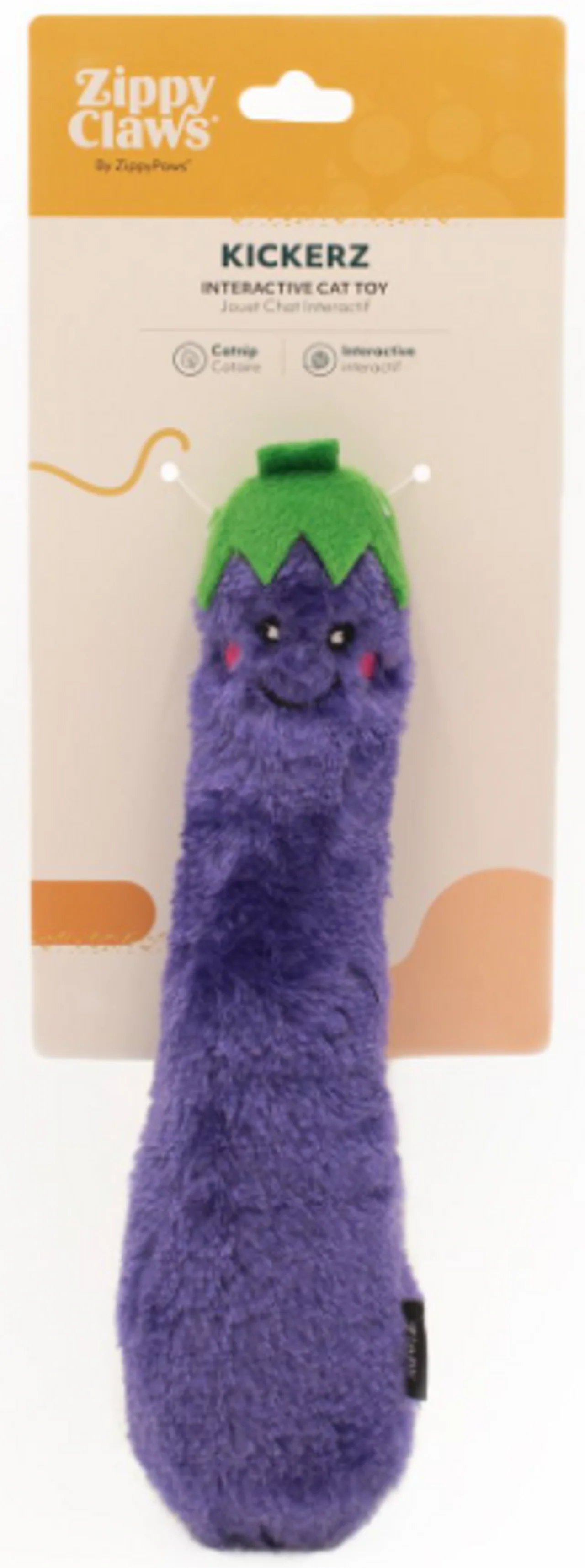 ZippyClaws Kickerz Eggplant Cat Toy - Image 1