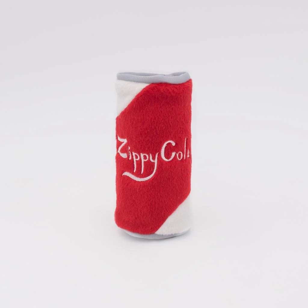 Zippypaws Plush Dog Toy Squeakie Can Zippy Cola - Image 1