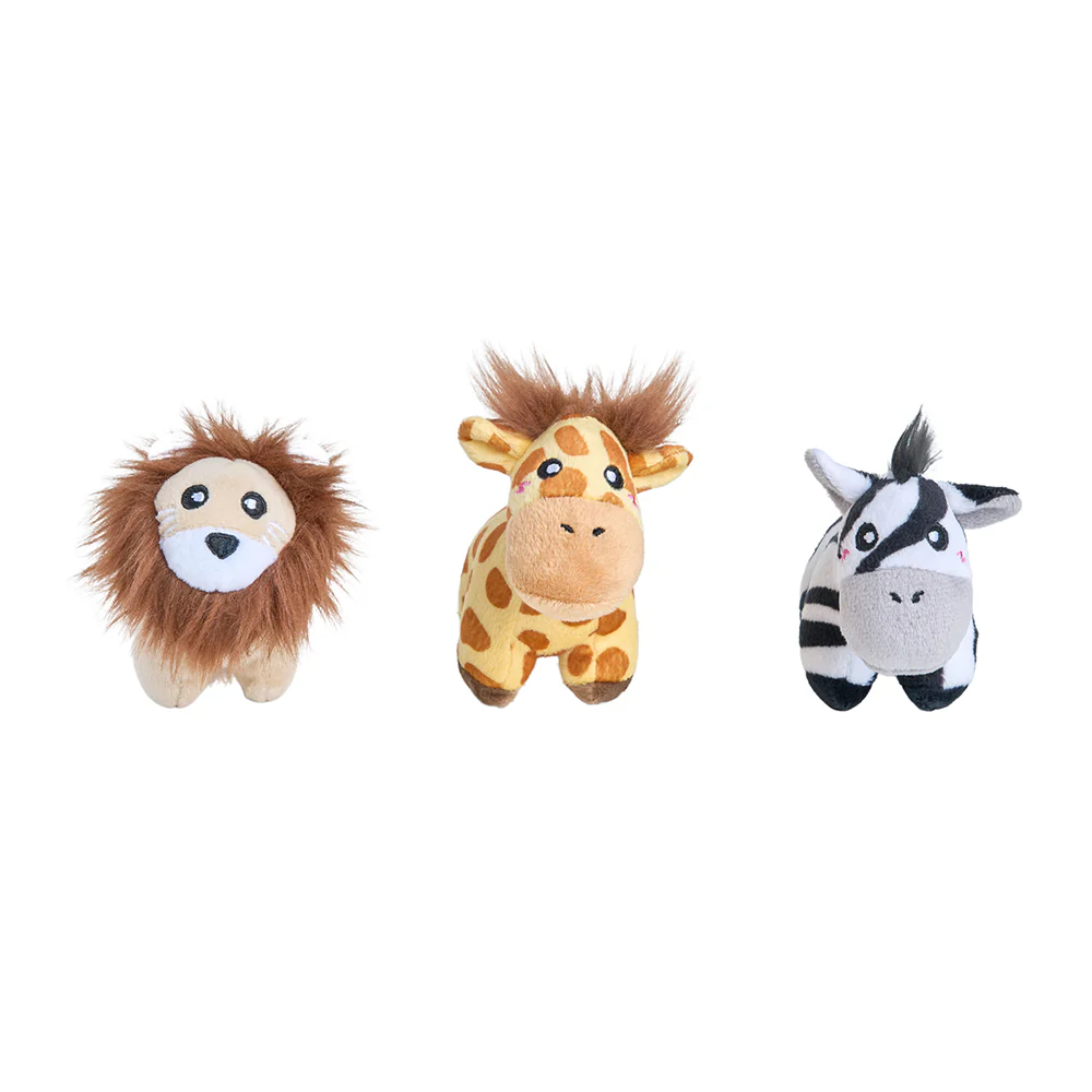 Zippypaws Plush Dog Toy Miniz 3 Pack Jungle Safari - Image 1