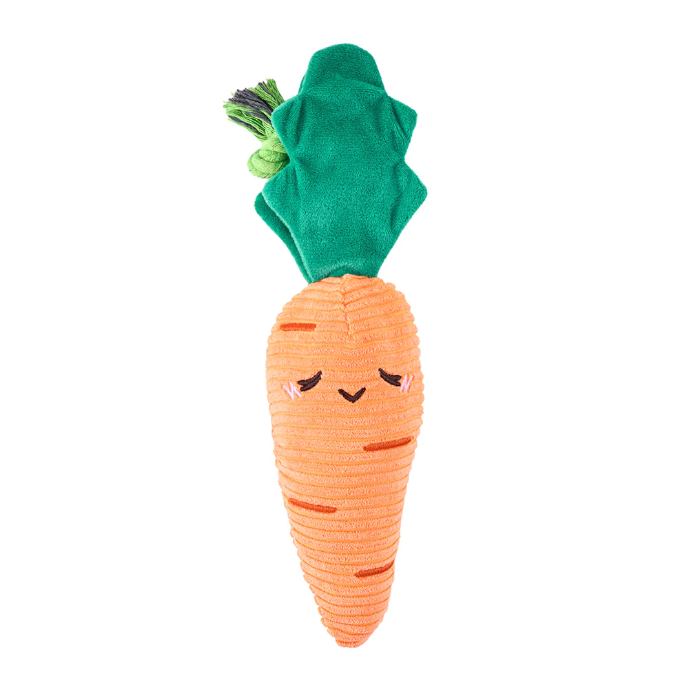 Zippypaws Plush Dog Toy Crinkle Crops Carrot - Image 1