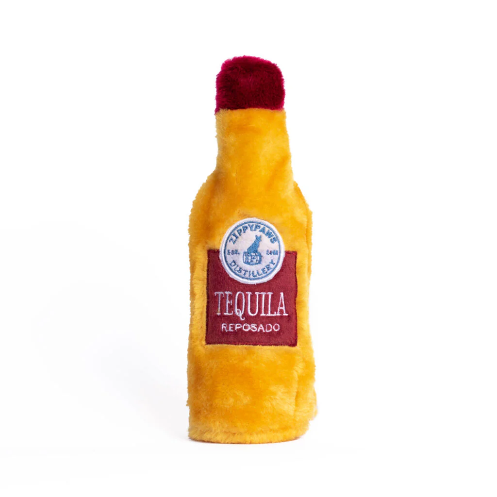 ZippyPaws Happy Hour Crusherz Crinkle Dog Toy with No Stuffing Tequila - Image 1