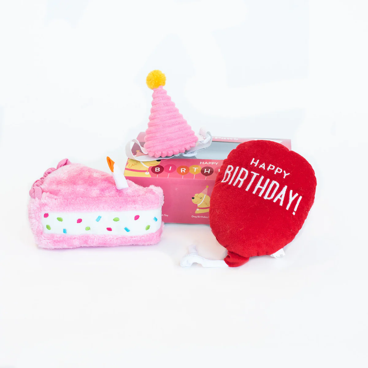 ZippyPaws Birthday Box Pink 3pk - Image 1